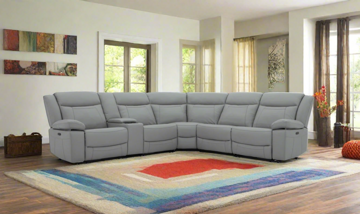 Gio Italia Wyatt Butternut Leather L-Shape Recliner Sectional Sofa-Jennifer Furniture