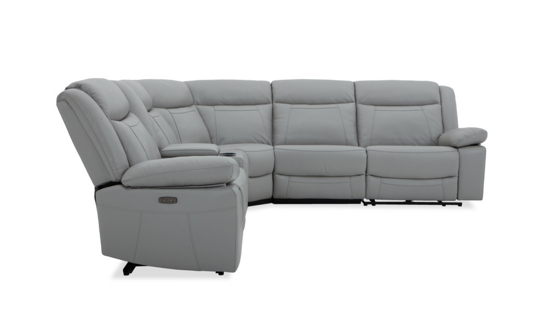 Gio Italia Wyatt Butternut Leather L-Shape Recliner Sectional Sofa-Jennifer Furniture