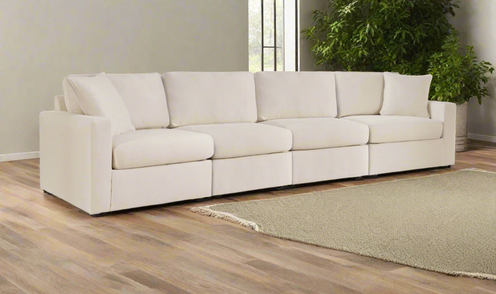 Modern Heritage Modmax Fabric Sectional Sofa with Throw pillows