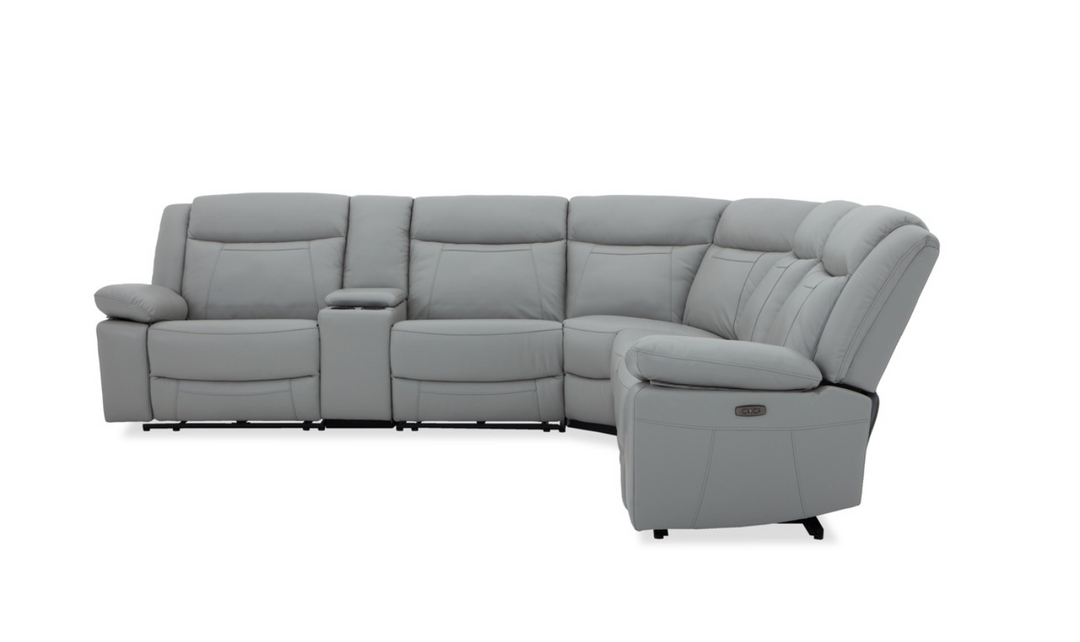 Gio Italia Wyatt Butternut Leather L-Shape Recliner Sectional Sofa-Jennifer Furniture