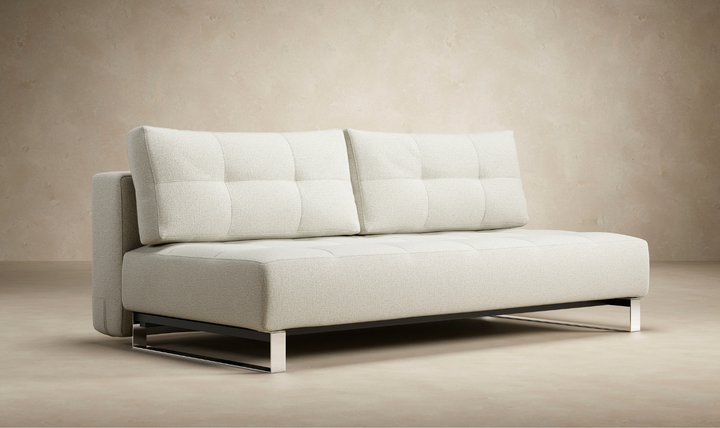 Innovation Living Supremax 2-Seater Fabric Sleeper Sofa With Sleek Chrome Legs-Jennifer Furniture