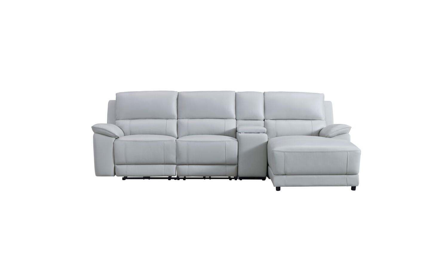 Gio Italia Living Room Set Hailey Smoke Gray Leather Power Recliner Sofa-Jennifer Furniture