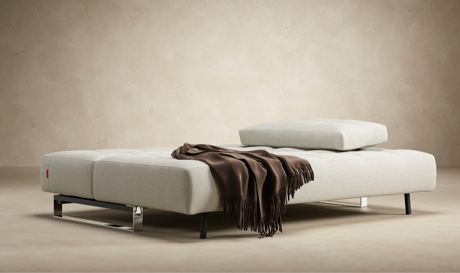 Innovation Living Supremax 2-Seater Fabric Sleeper Sofa With Sleek Chrome Legs-Jennifer Furniture