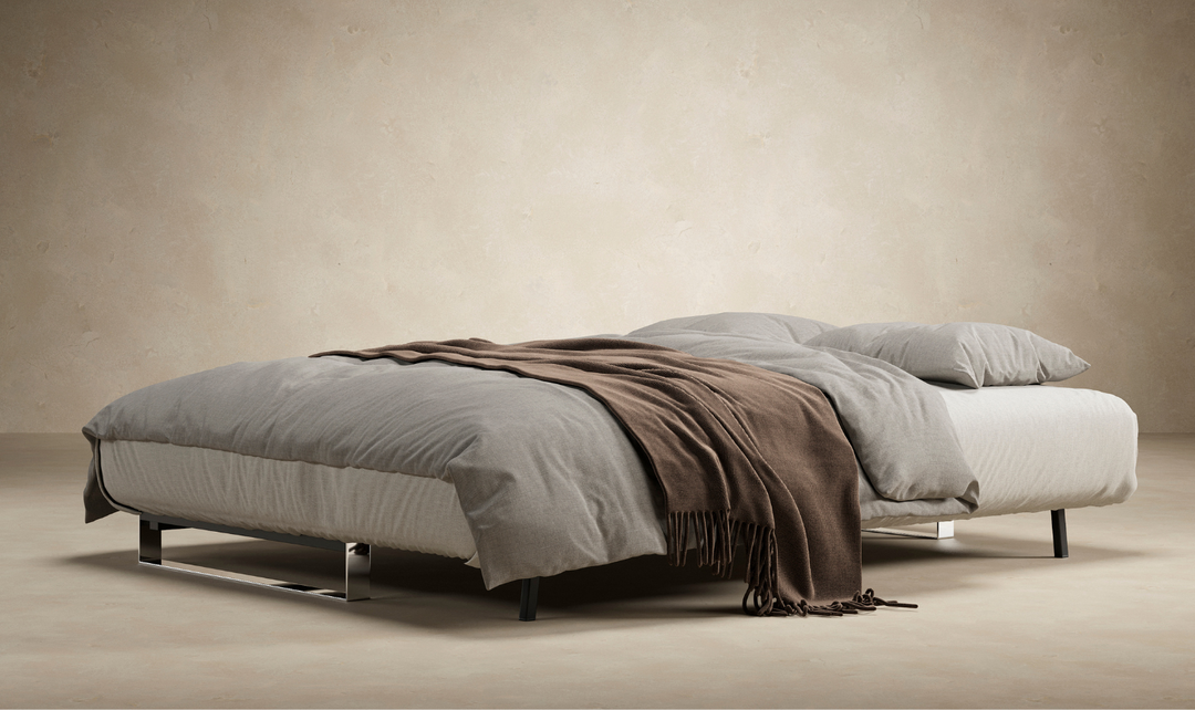 Innovation Living Supremax 2-Seater Fabric Sleeper Sofa With Sleek Chrome Legs-Jennifer Furniture