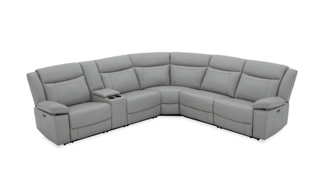 Gio Italia Wyatt Butternut Leather L-Shape Recliner Sectional Sofa-Jennifer Furniture
