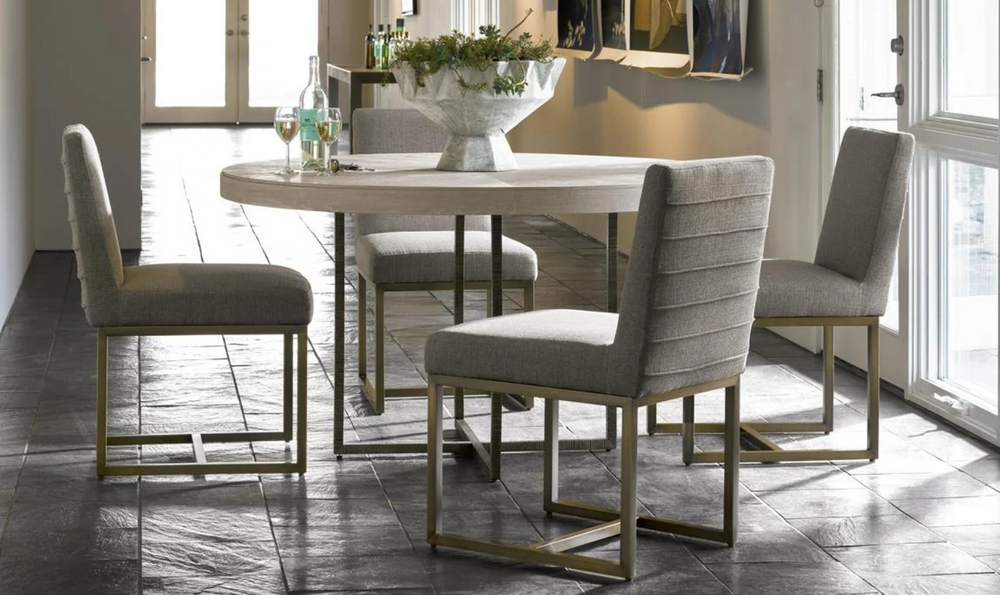 Universal Furniture Cooper Fabric Gray Side Chair with Welted Backrest