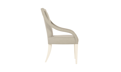 Bernhardt Calista Gray Polyester Arm Chair with Recessed Arms