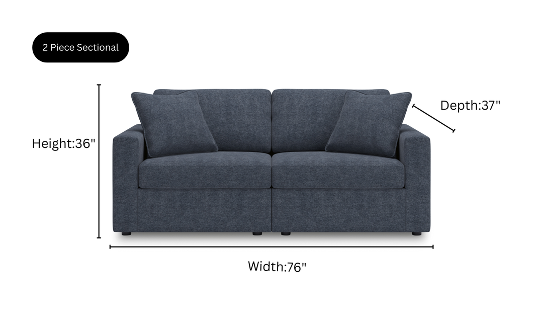 Modern Heritage Modmax Fabric Sectional Sofa with Throw pillows