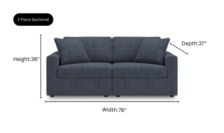 Modern Heritage Modmax Fabric Sectional Sofa with Throw pillows