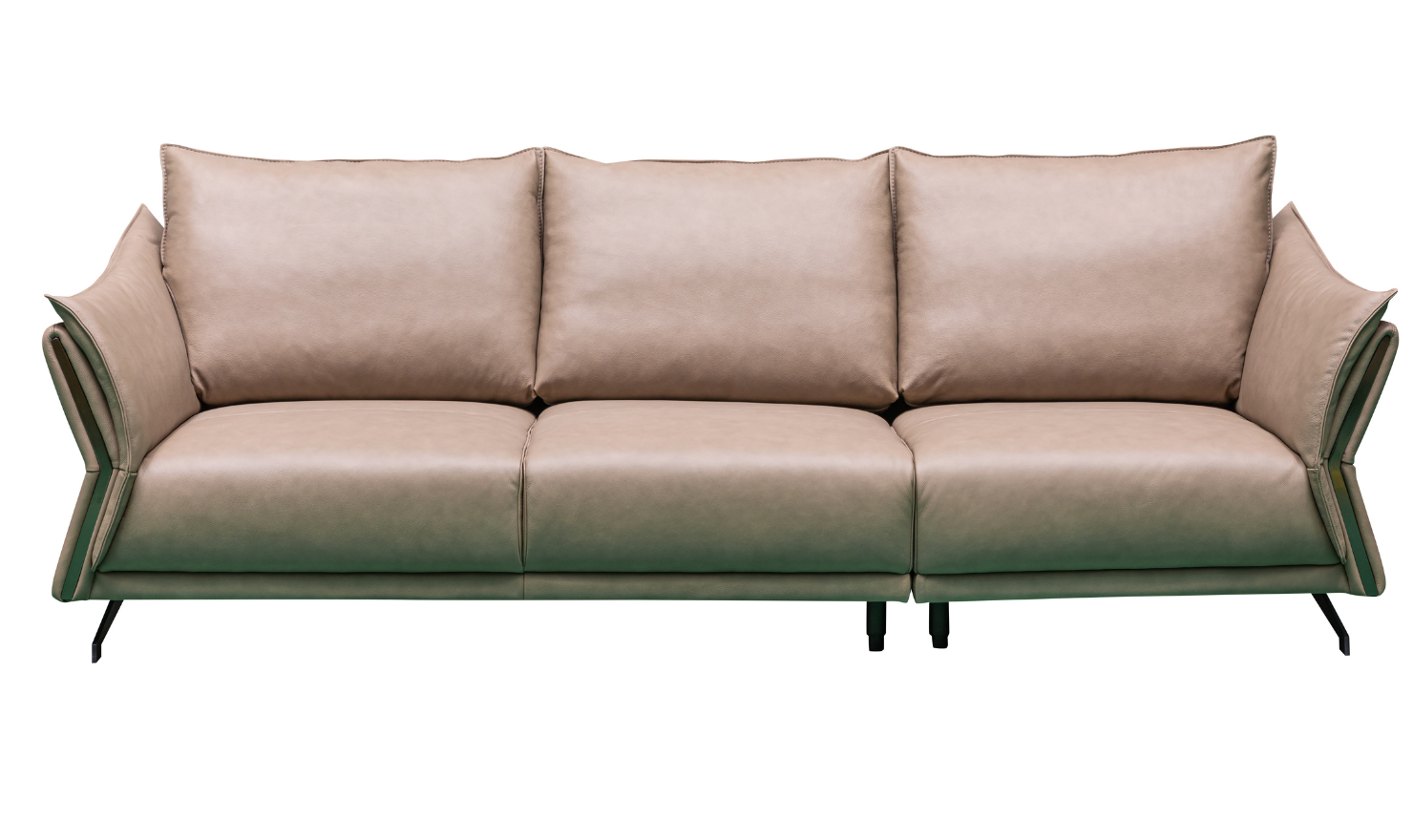 Klaussner Giada 3-Seater Brown Leather Sofa with Attached Back Cushion