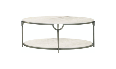 Bernhardt Morello Oval Marble Cocktail Table with Adjustable Glides