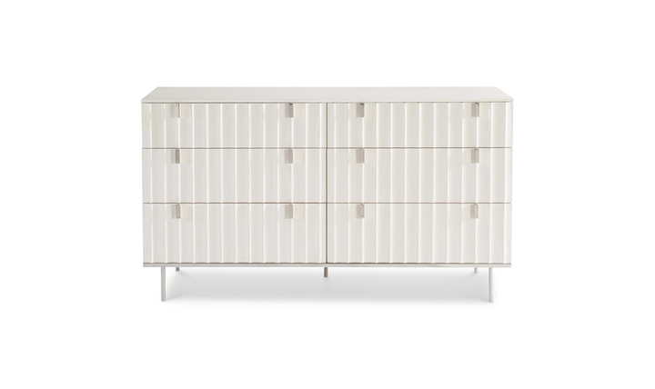 Bernhardt Modulum Wooden 6-drawer Beige Dresser with Metal Legs