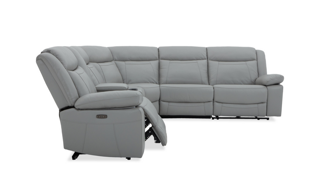 Gio Italia Wyatt Butternut Leather L-Shape Recliner Sectional Sofa-Jennifer Furniture