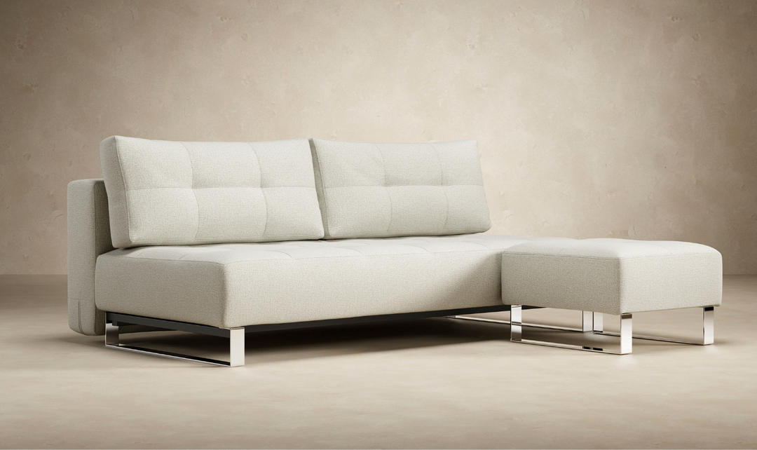 Innovation Living Supremax 2-Seater Fabric Sleeper Sofa With Sleek Chrome Legs-Jennifer Furniture