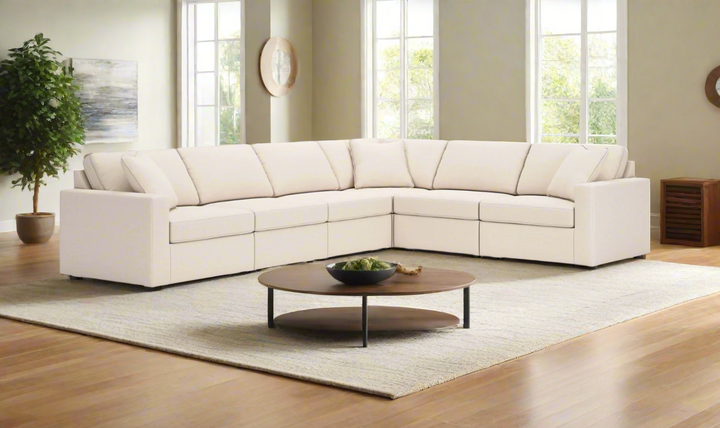 Modern Heritage Modmax Fabric Sectional Sofa with Throw pillows