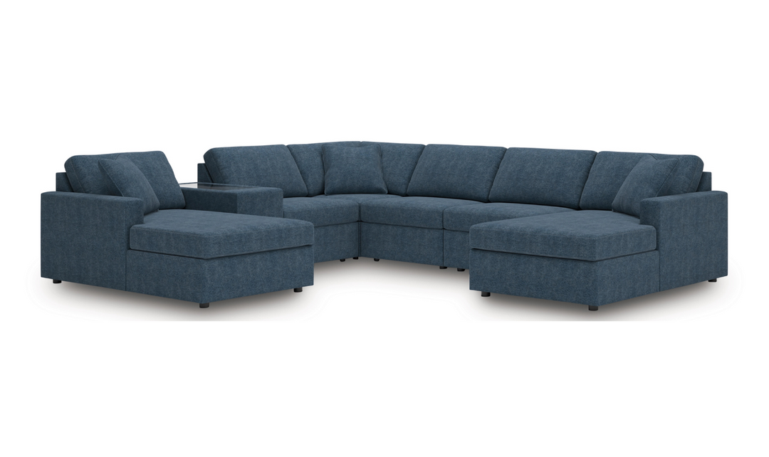 Modern Heritage Modmax Fabric Sectional Sofa with Throw pillows