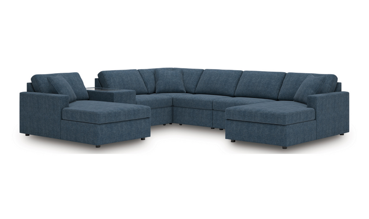 Modern Heritage Modmax Fabric Sectional Sofa with Throw pillows