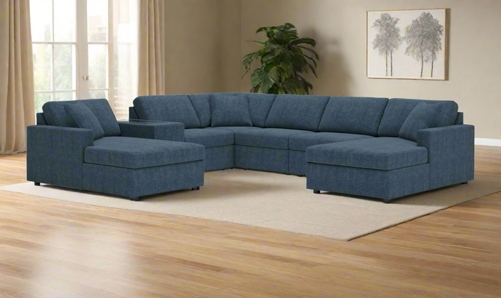 Modern Heritage Modmax Fabric Sectional Sofa with Throw pillows