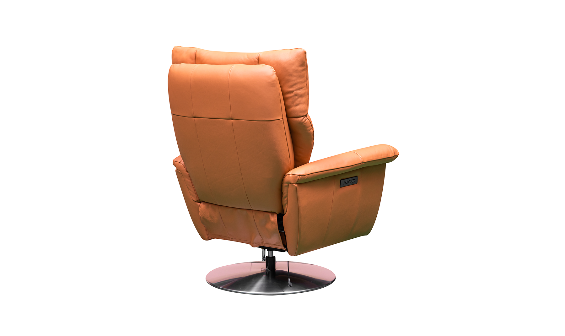 Klaussner Alessandro Double Power Recliner Leather Swivel Chair with Cushion Arms