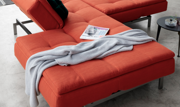 Innovation Living Dublexo 2-Seater Fabric Sleeper Sofa With Stainless Steel Legs-Jennifer Furniture