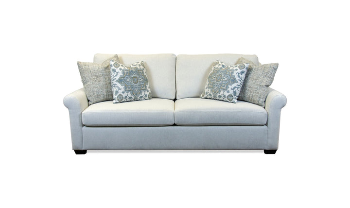 Klaussner Tucson Fabric & Leather Sofa with Rolled Arms - Fabric View 2