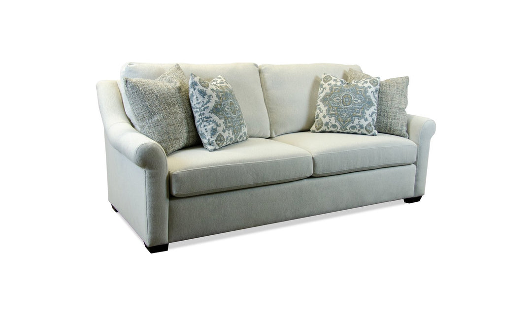 Klaussner Tucson Fabric & Leather Sofa with Rolled Arms - Fabric View 3