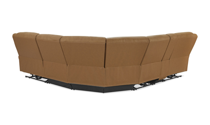 Gio Italia Wyatt Butternut Leather L-Shape Recliner Sectional Sofa-Jennifer Furniture