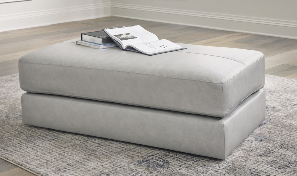 Modern Heritage  Amiata Oversized Accent Leather Ottoman-Jennifer Furniture