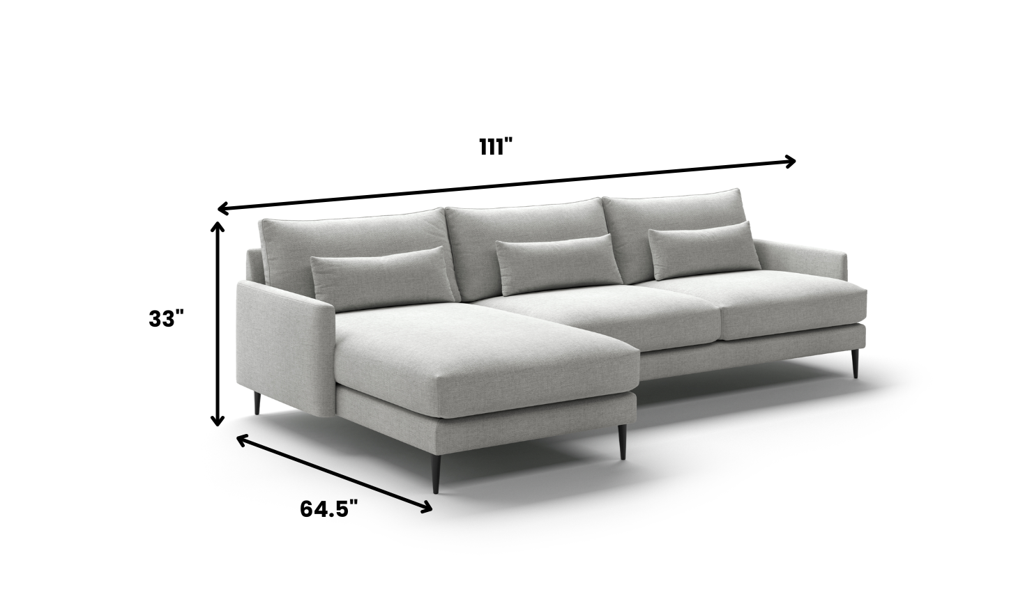 Luonto Liam MTO L-Shaped Beige Fabric Sectional With Reversible Chaise