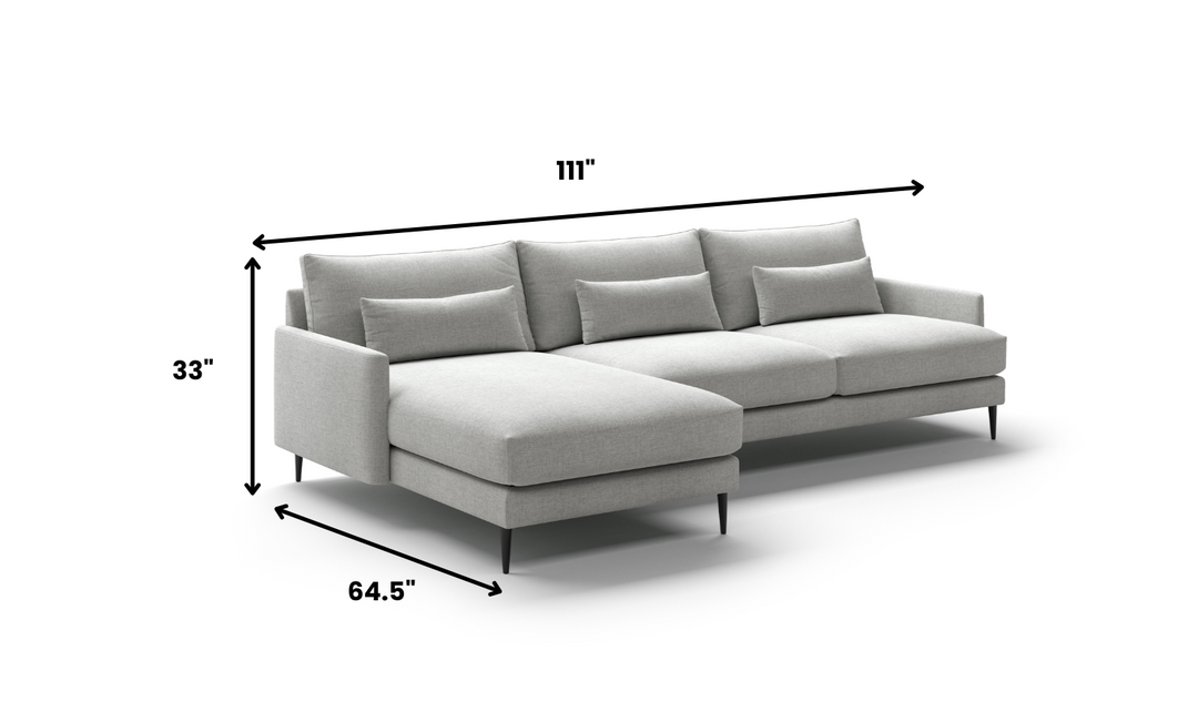 Luonto Liam L-Shaped Beige Fabric Sectional With Reversible Chaise
