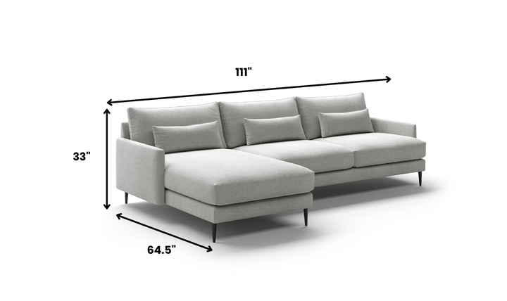 Luonto Liam L-Shaped Beige Fabric Sectional With Reversible Chaise