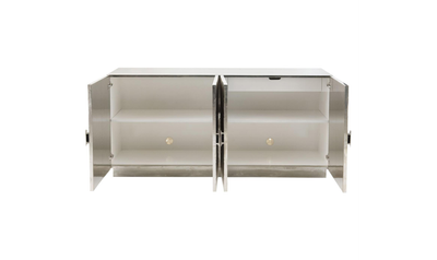 Bernhardt Barcelona Entertainment Credenza in Silver with Wooden Back