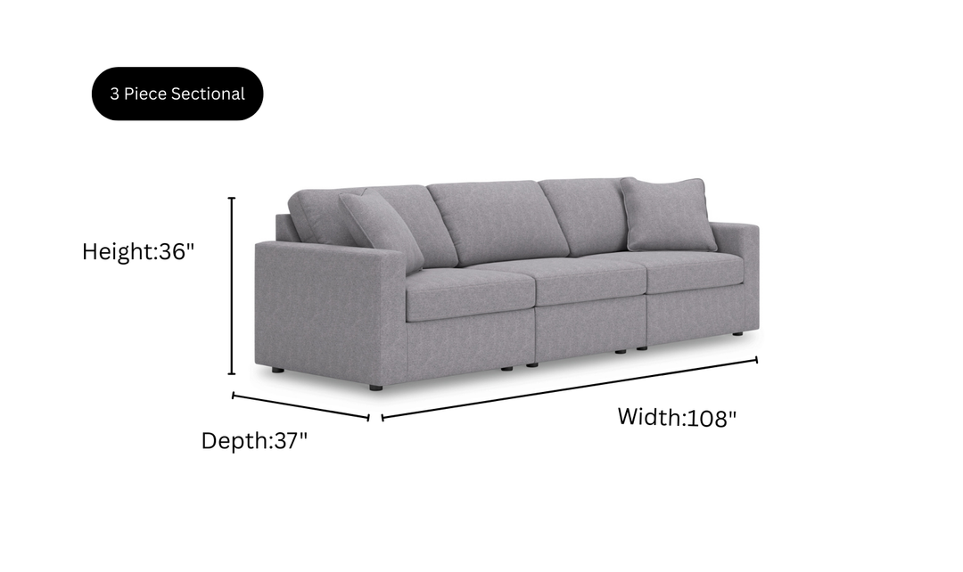 Modern Heritage Modmax Fabric Sectional Sofa with Throw pillows