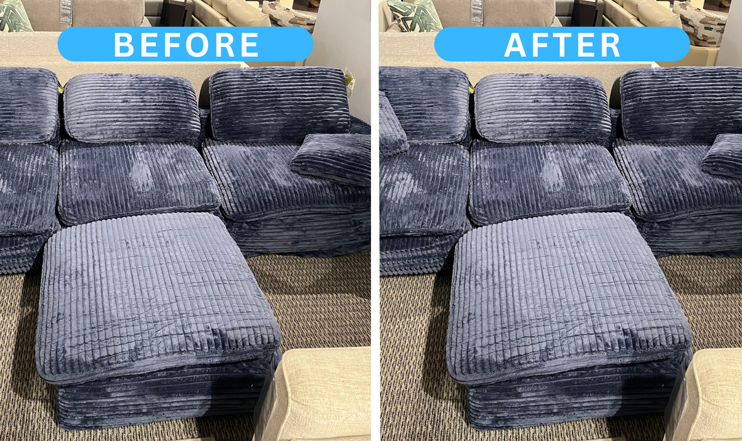 Klaussner Pacis 3-Seater Fabric Dark Blue Sofa with Ottoman