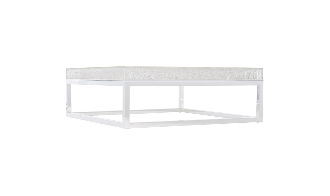 Bernhardt Arctic White Cocktail Table with Adjustable Glides
