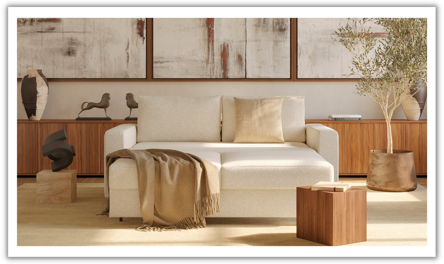 Innovation Living Neah Fabric 2-Seater Queen-Sized Sleeper Sofa-Jennifer Furniture