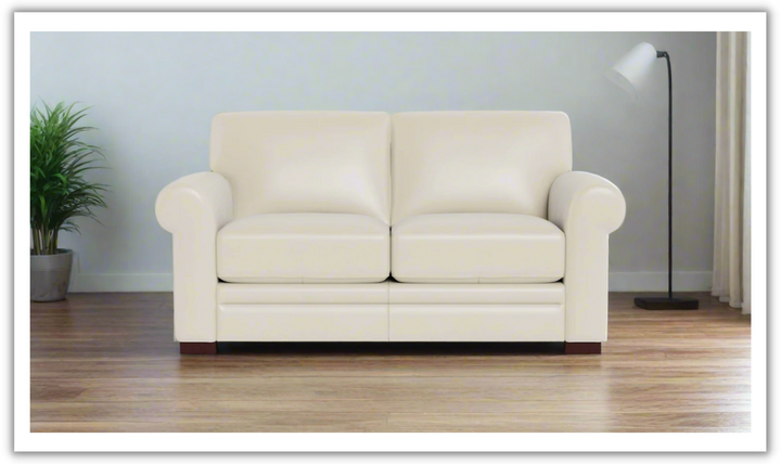 Hydeline Brookfield Waxy Pull-up Leather Loveseat in Caramel Brown