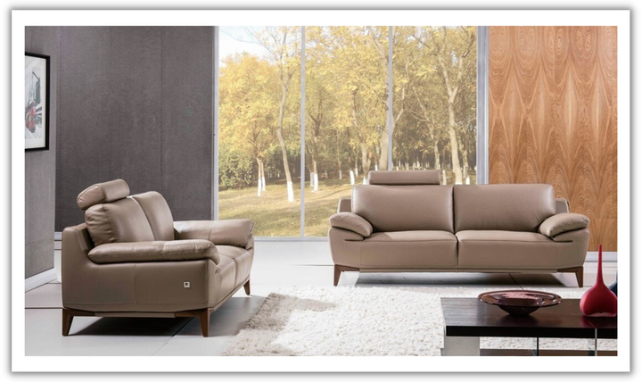 Gio Italia Galina Leather Living Room Set with Adjustable Headrests
