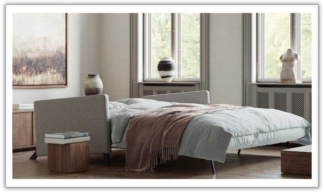 Innovation Living Cubed Fabric 2-Seater Queen Sized Sleeper Sofa With Hidden Bedding Storage-Jennifer Furniture