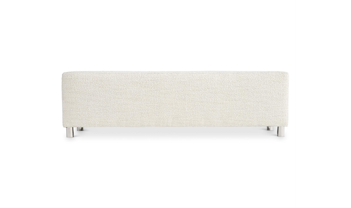 Bernhardt Modulum White Fabric Upholstered Wood Bench with Metal Legs
