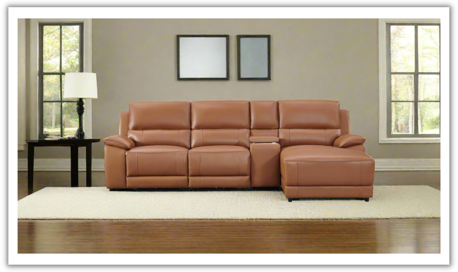 Gio Italia Living Room Set Hailey Adobe Leather Power Recliner Sofa-Jennifer Furniture