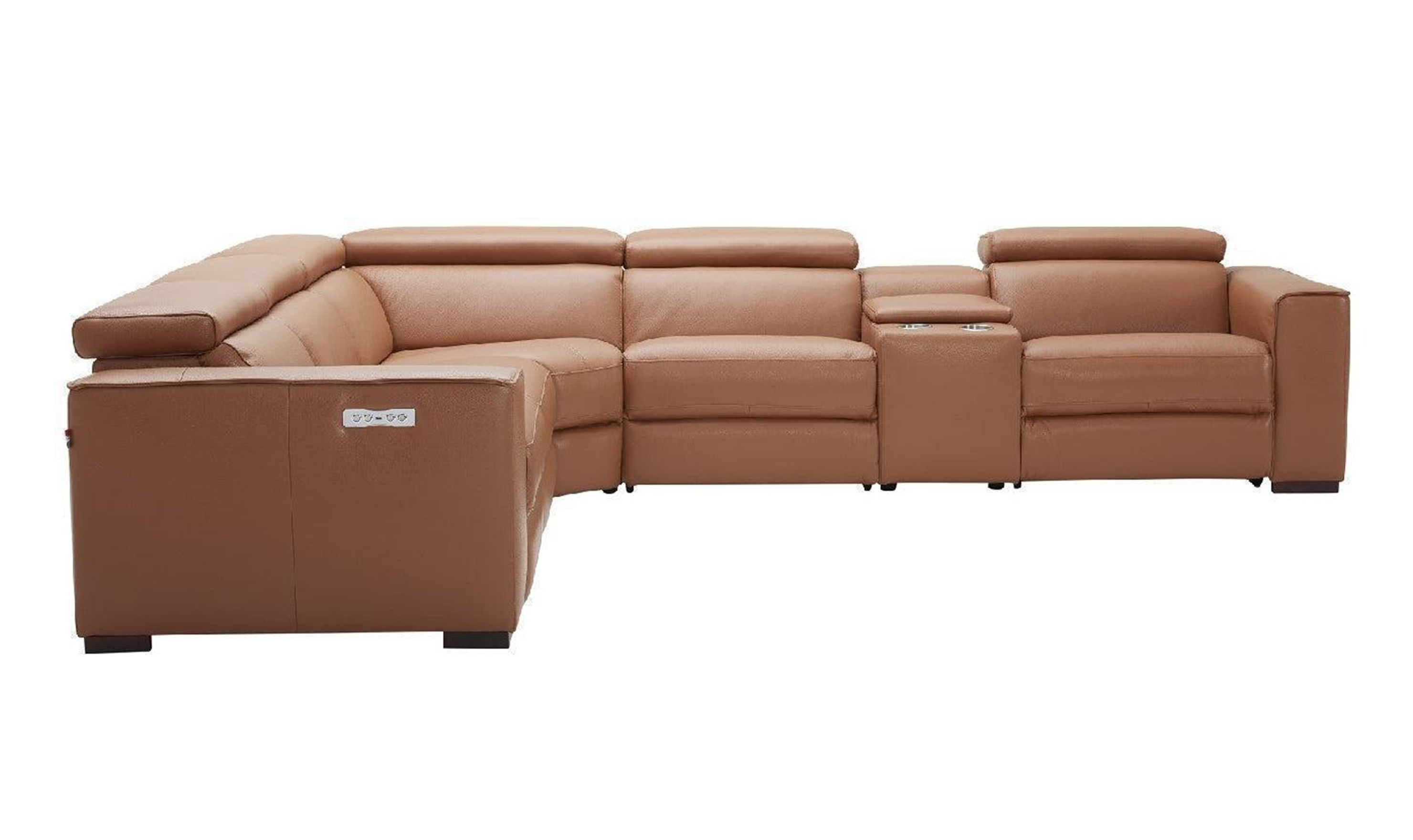 Jennifer Italia Incanto  L-Shaped Leather/Fabric Motion 6pc Sectional