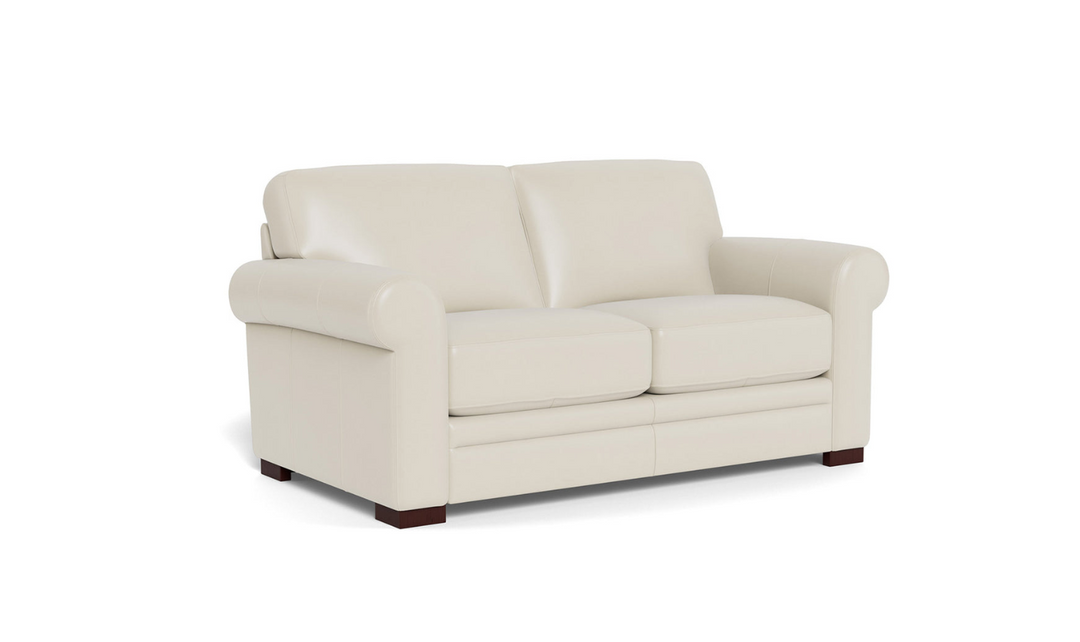 Hydeline Brookfield Waxy Pull-up Leather Loveseat in Caramel Brown