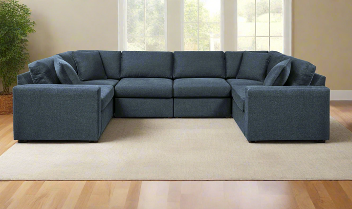 Modern Heritage Modmax Fabric Sectional Sofa with Throw pillows