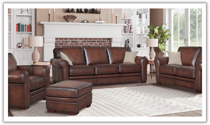 Hydeline Brookfield 3-Seater Waxy Pull-up Leather Sofa in Mocha Brown-Jennifer Furniture