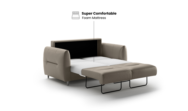 Luonto Jamie Queen Leather Loveseat Sleeper with Nest Function