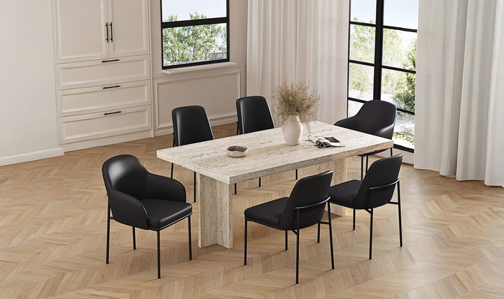 Manhattan Comfort Loft Metal Vegan Leather Side Chair-Jennifer Furniture