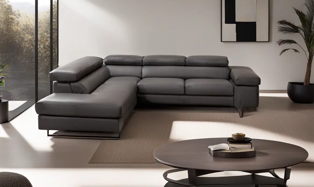 Jennifer Italia Alessia 5-Seater Leather Sectional Sofa with Chaise
