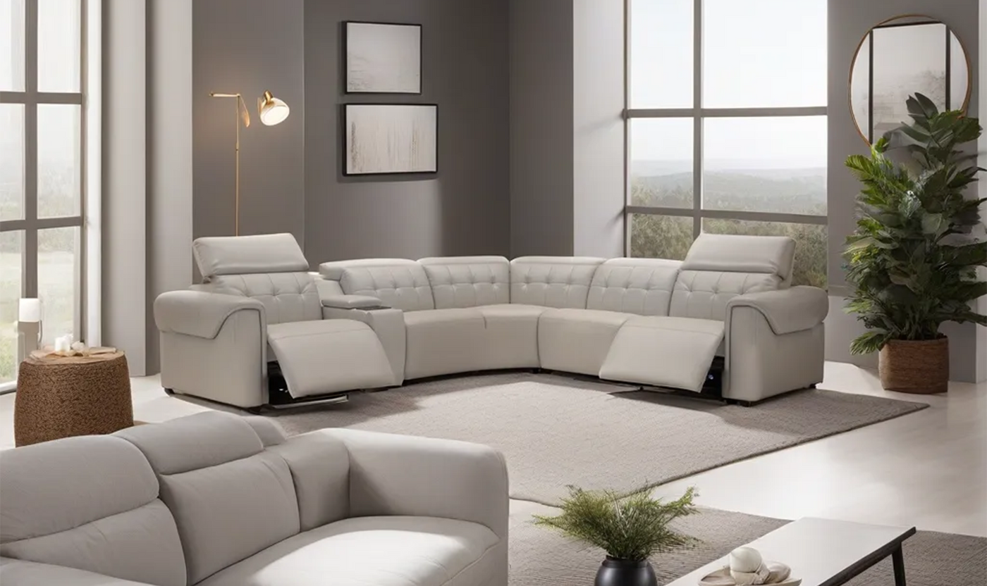 Murray L-Shape Leather Power Sectional Sofa