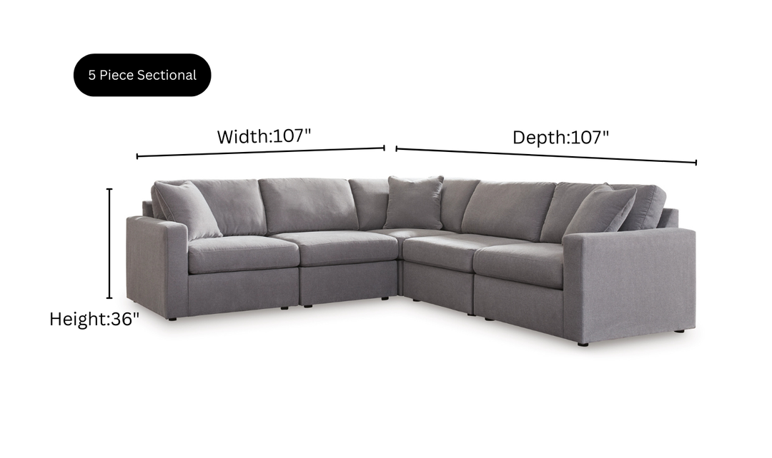 Modern Heritage Modmax Fabric Sectional Sofa with Throw pillows
